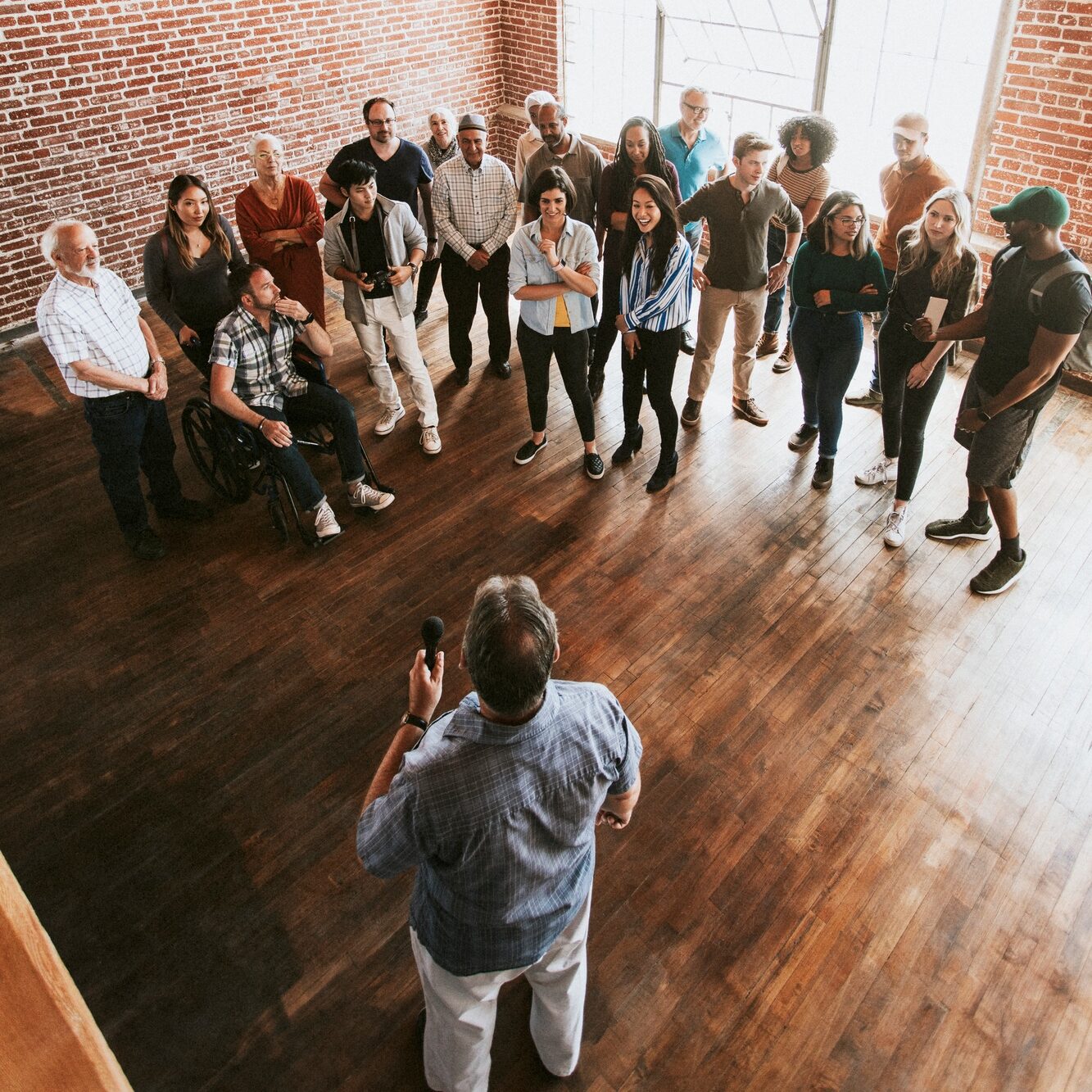 Man speaker in a seminar